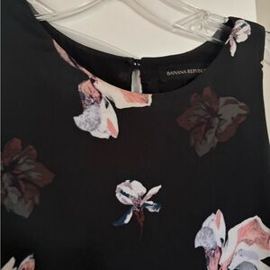 Banana Republic Black Dress with Floral Accents